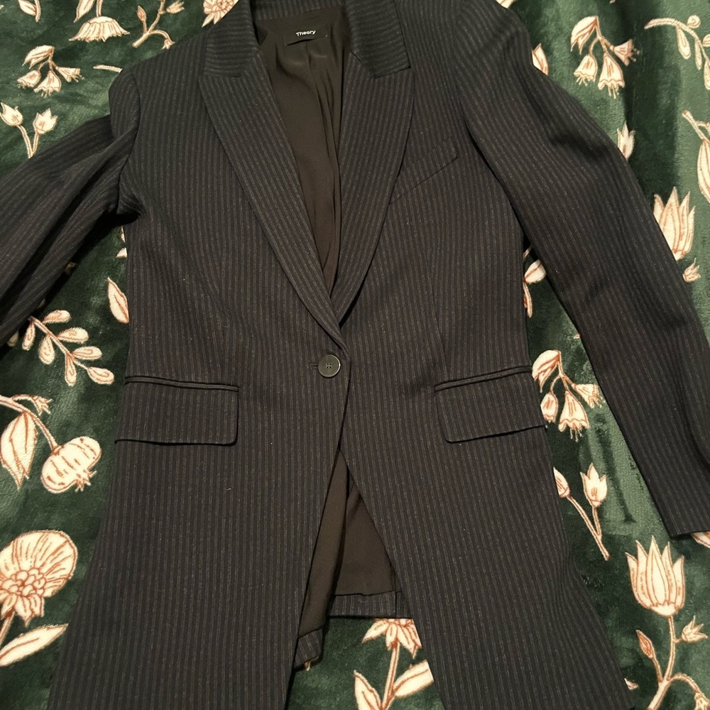 Theory Blazer with Subtle Pinstripes